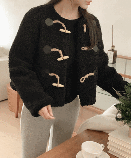 듀이 노카라 뽀글이 양털 덤블 자켓